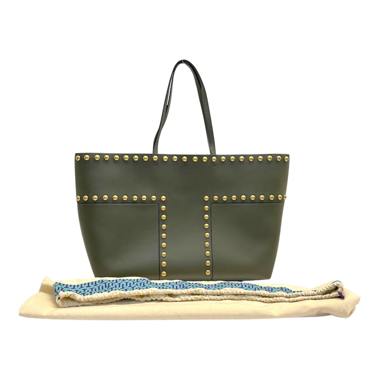 Tory Burch Leather Block-T Stud Tote