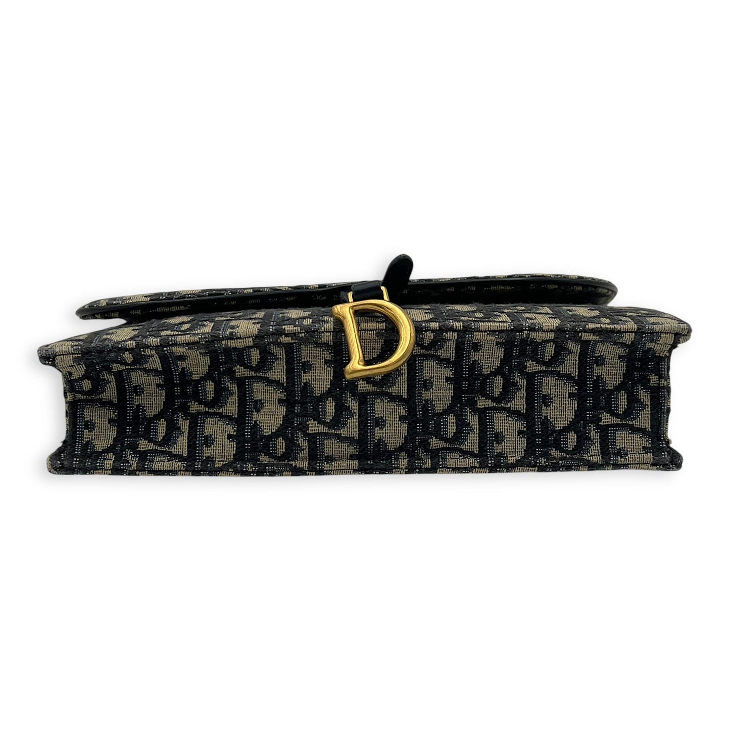 Saddle Wallet On Chain Blue in Jacquard, Gold hardware