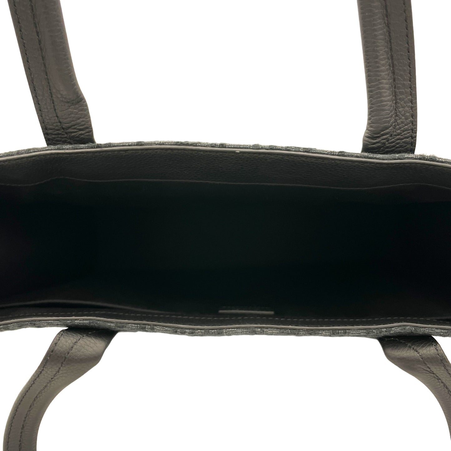 Safari Black Tote Bag in Jacquard, Silver hardware