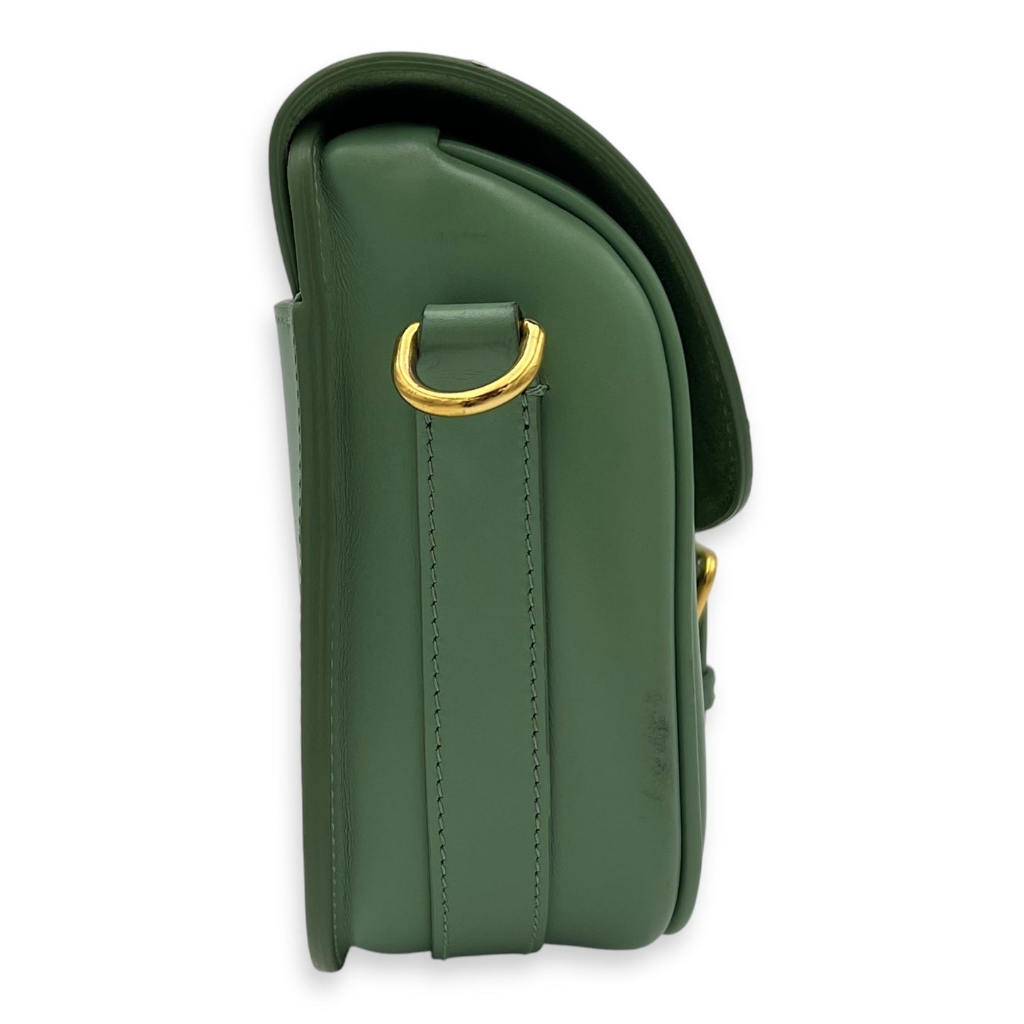 Bobby Crossbody Bag Green in Calfskin, Gold hardware