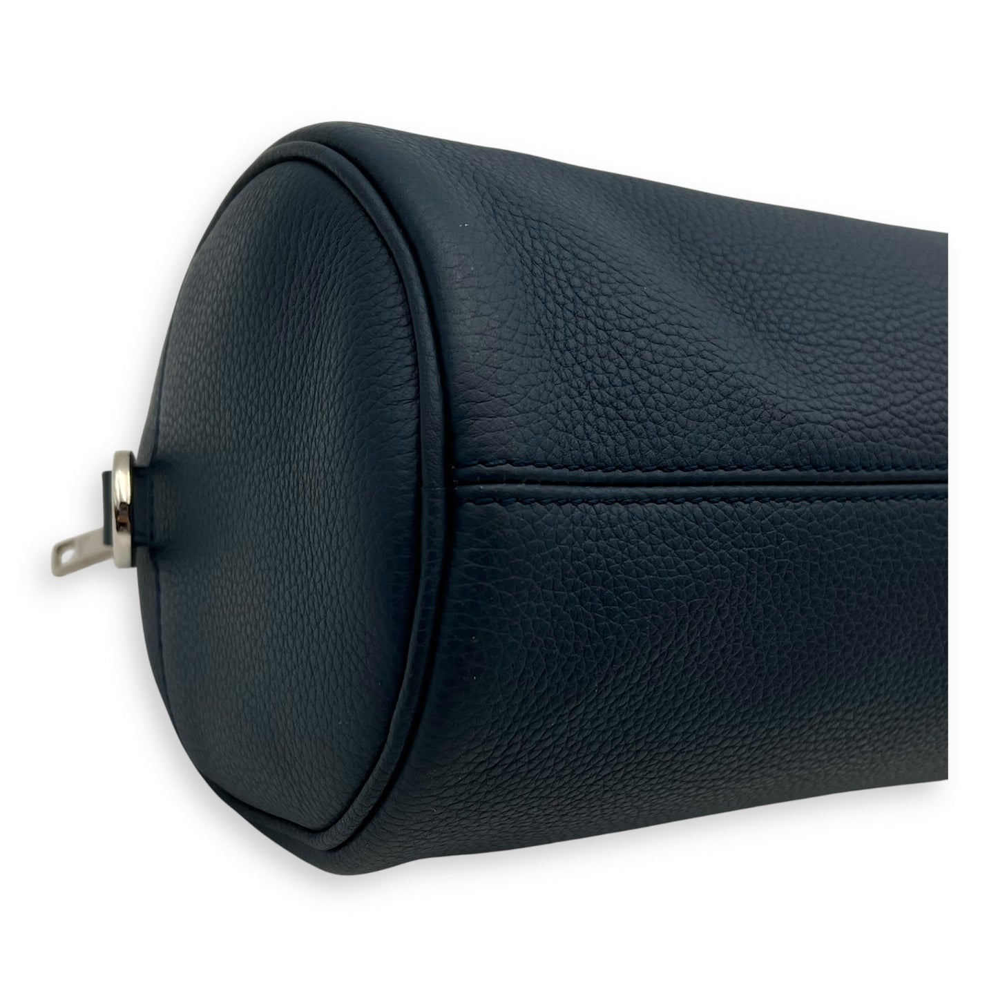 Roller Crossbody Bag Blue in Calfskin, Silver hardware