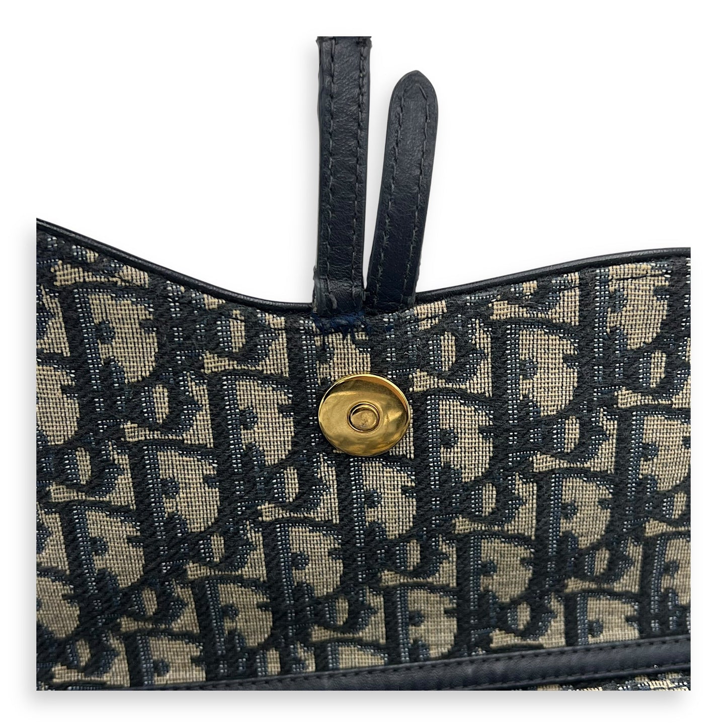 Saddle Wallet On Chain Blue in Jacquard, Gold hardware