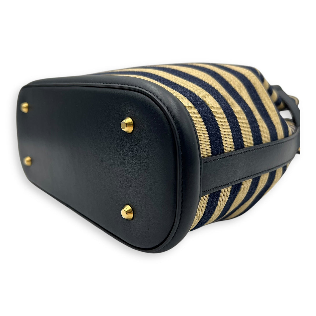C'Est Medium Black Top Handle Bag in Raffia, Gold hardware