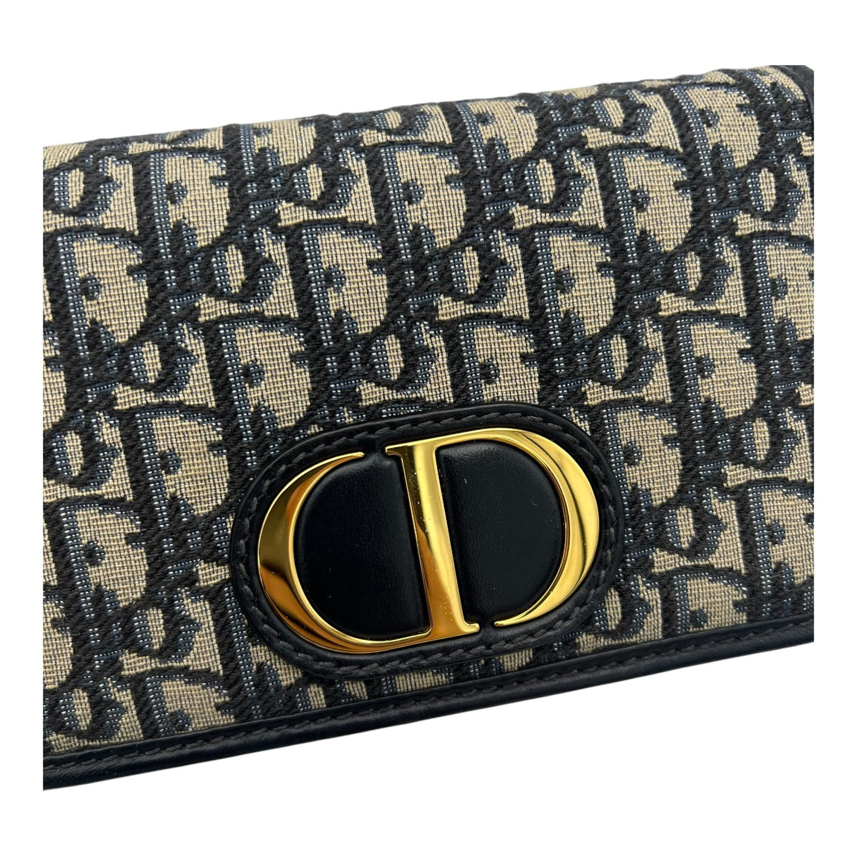 30 Montaigne Blue 2 in 1 Chain Pouch in Jacquard, Gold hardware