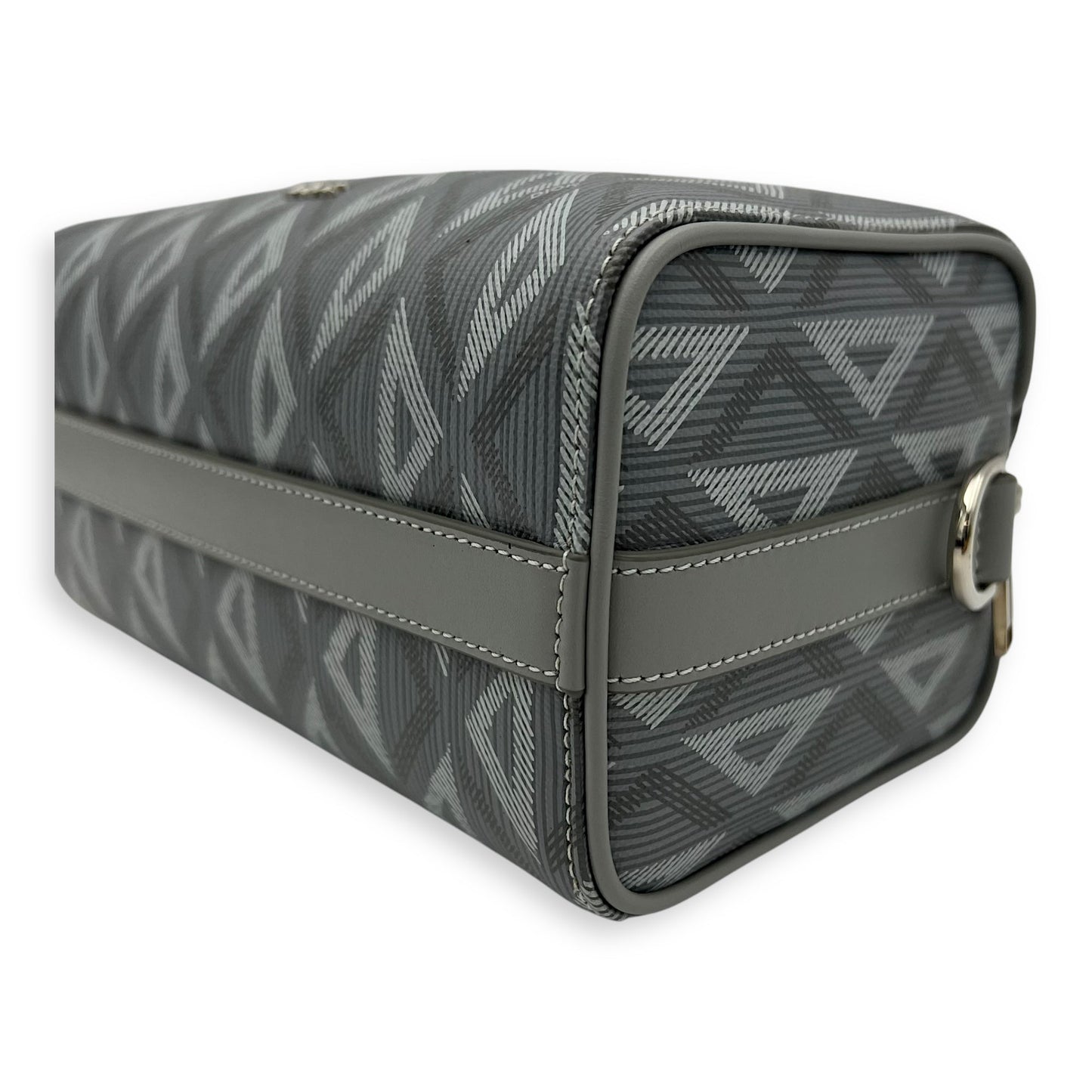 Lingot 22 Grey Crossbody Bag in Coated Canvas, Silver hardware