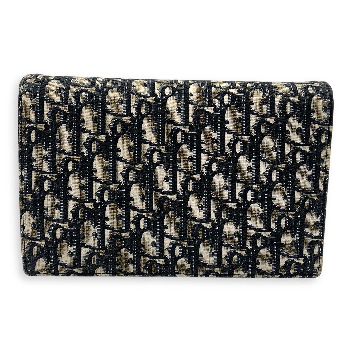 Saddle Wallet On Chain Blue in Jacquard, Gold hardware