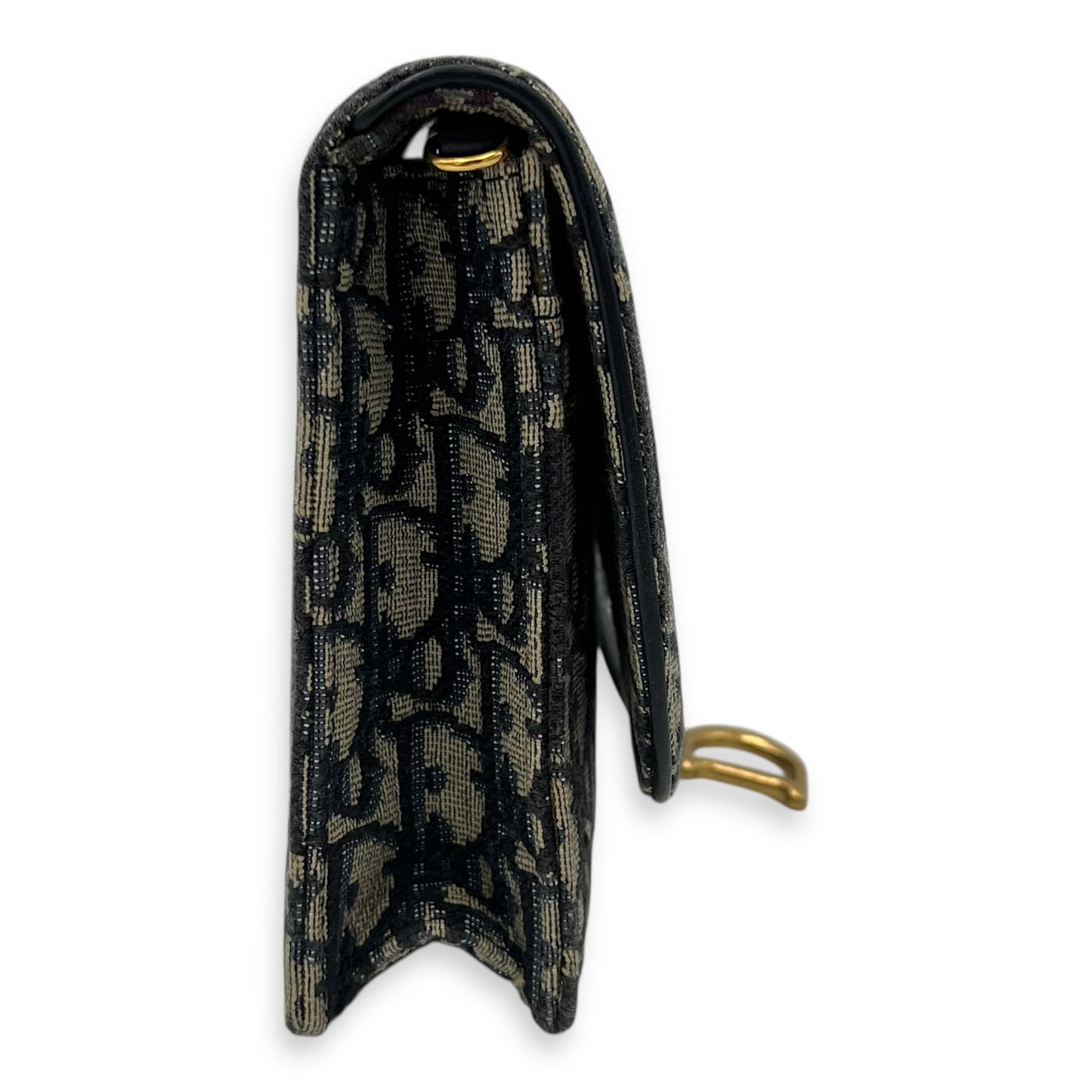 Saddle Wallet On Chain Blue in Jacquard, Gold hardware