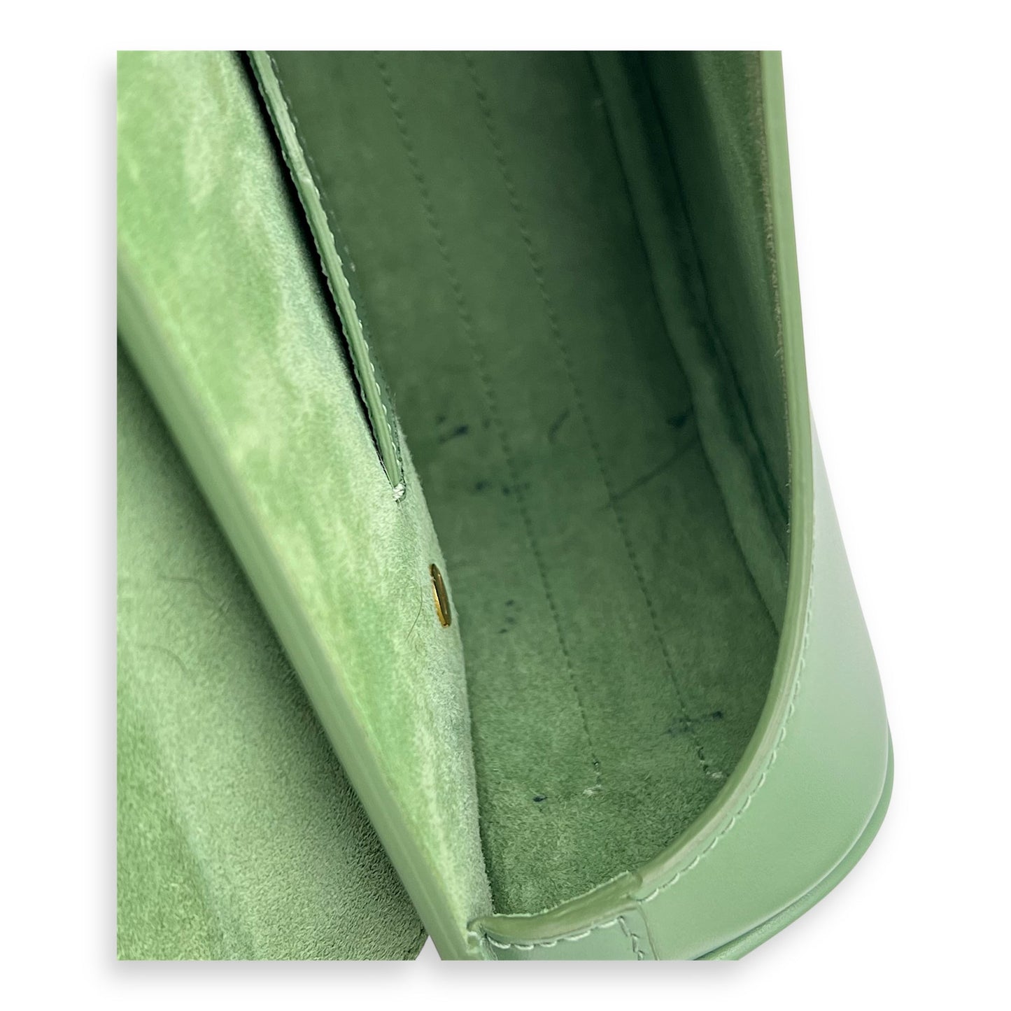 Bobby Crossbody Bag Green in Calfskin, Gold hardware
