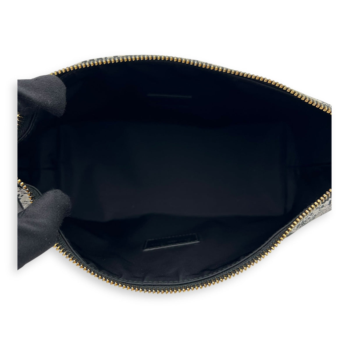 Nomad Black Top Handle Bag in Canvas, Silver hardware