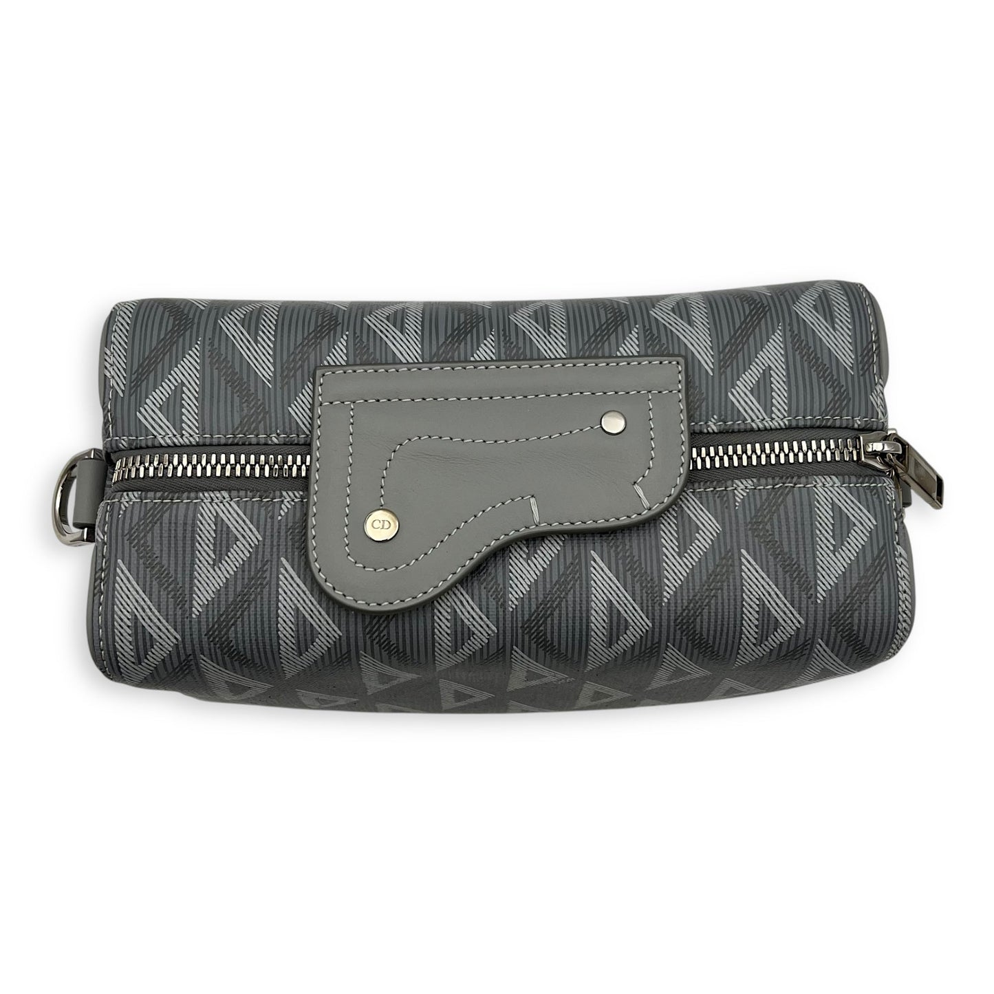 Lingot 22 Grey Crossbody Bag in Coated Canvas, Silver hardware
