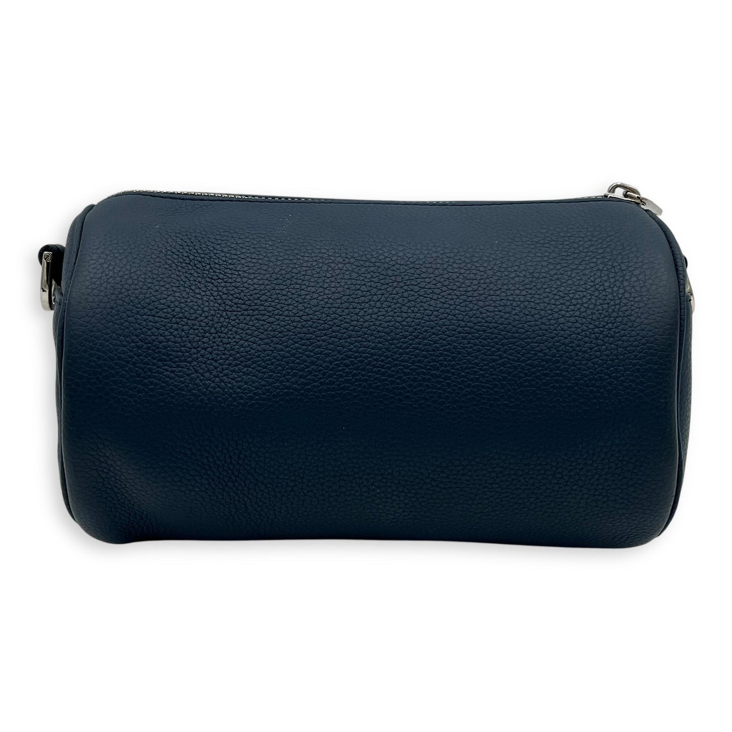 Roller Crossbody Bag Blue in Calfskin, Silver hardware
