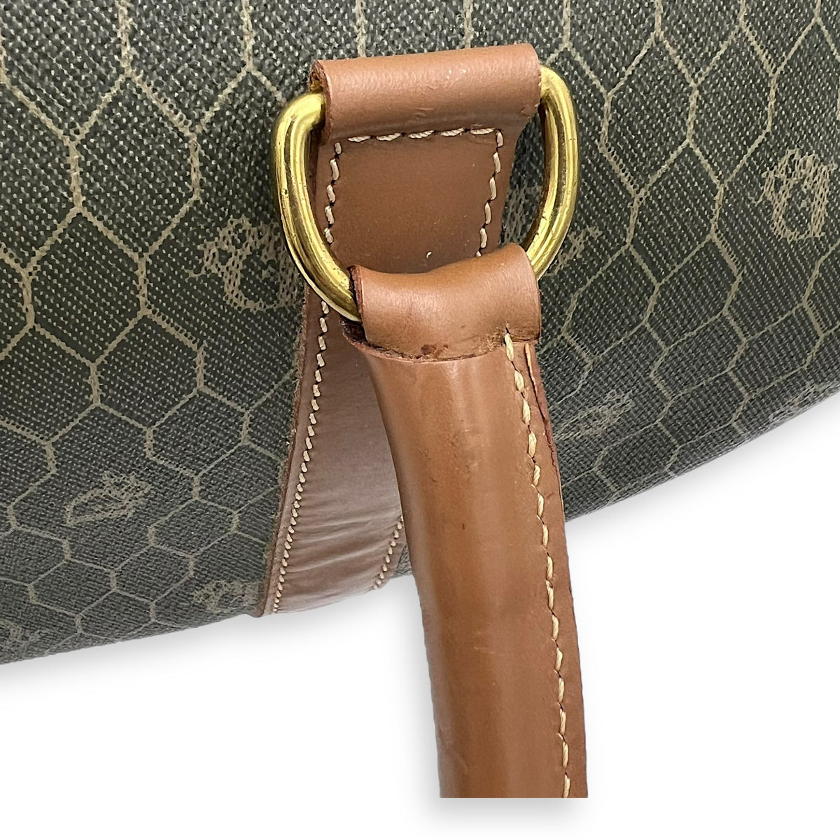 Boston Top Handle Bag Brown in Coated Canvas, Gold hardware