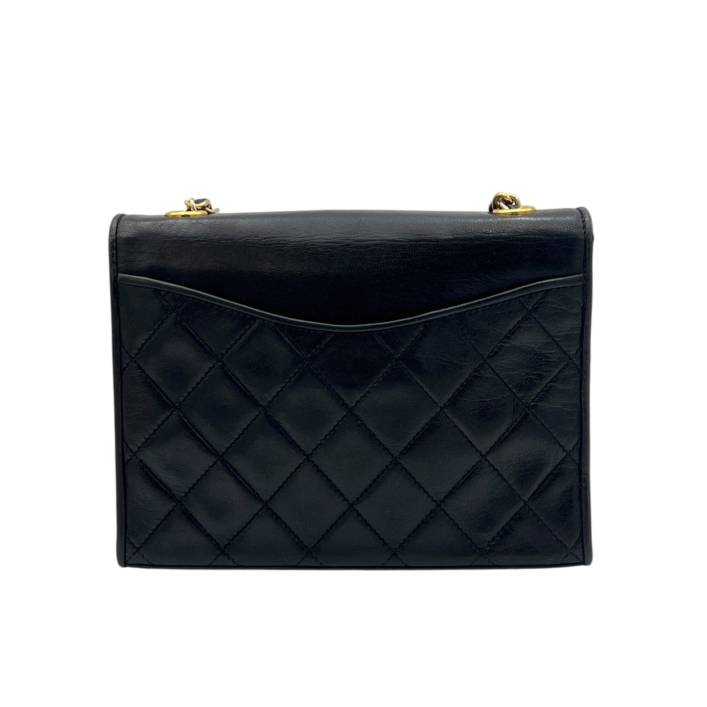 Vintage Shoulder Bag Black in Lambskin, Gold hardware