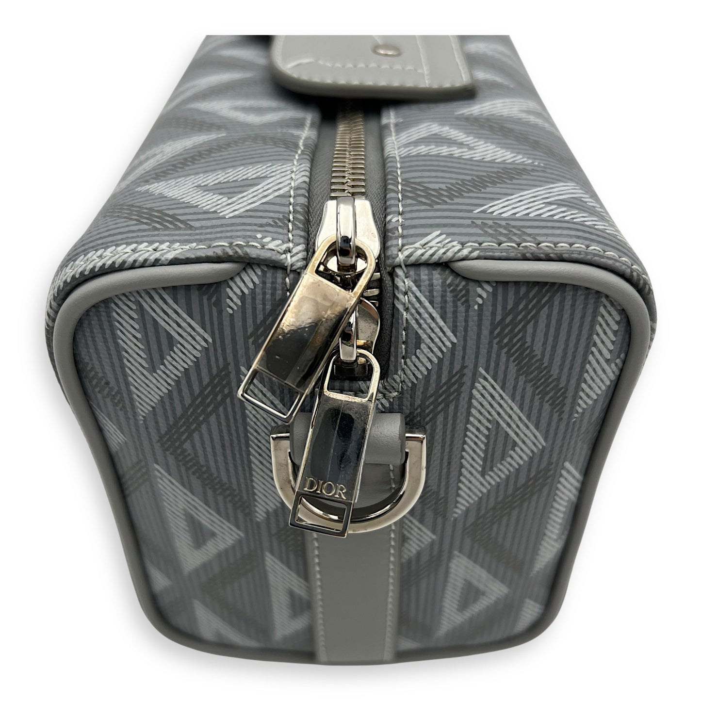 Lingot 22 Grey Crossbody Bag in Coated Canvas, Silver hardware