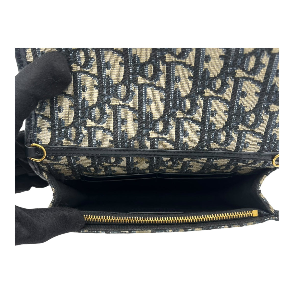 30 Montaigne Blue 2 in 1 Chain Pouch in Jacquard, Gold hardware