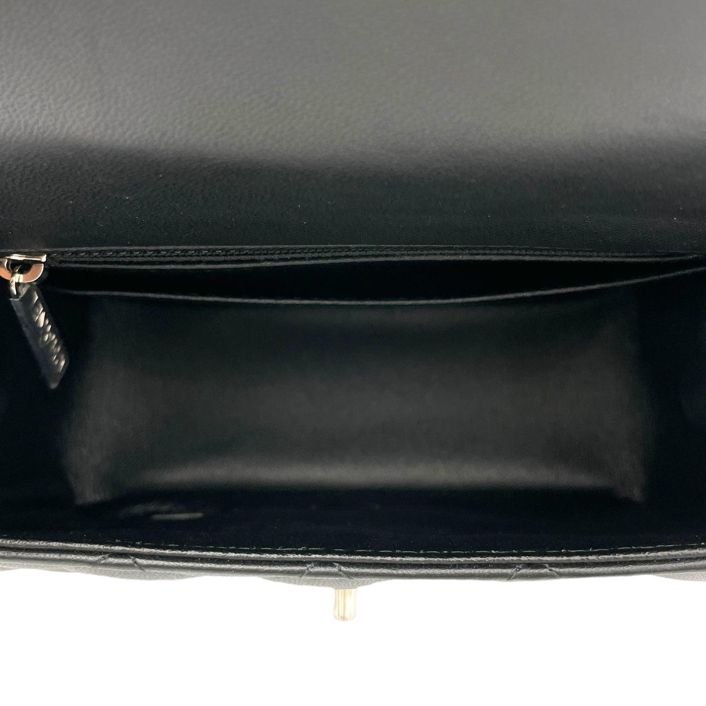 Classic Mini Black Crossbody Bag in Lambskin, Silver hardware