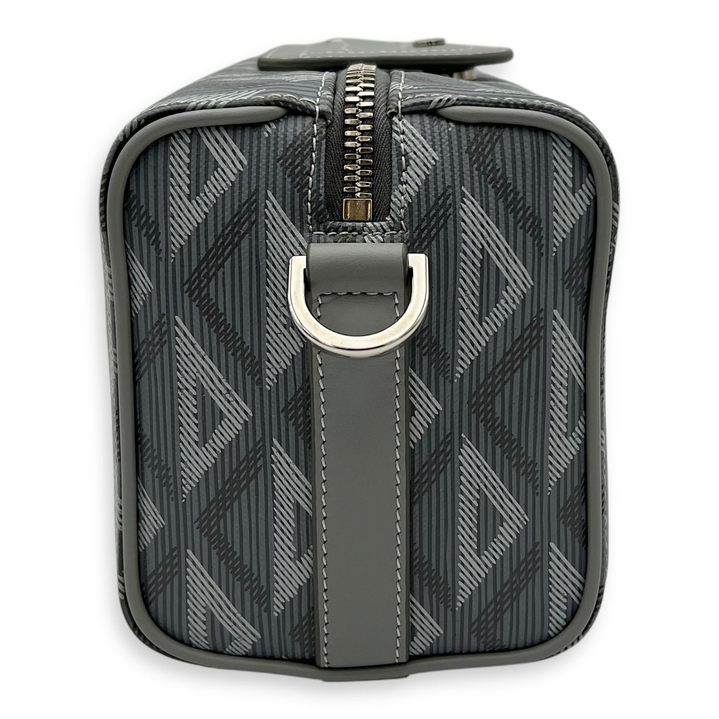 Lingot 22 Grey Crossbody Bag in Coated Canvas, Silver hardware