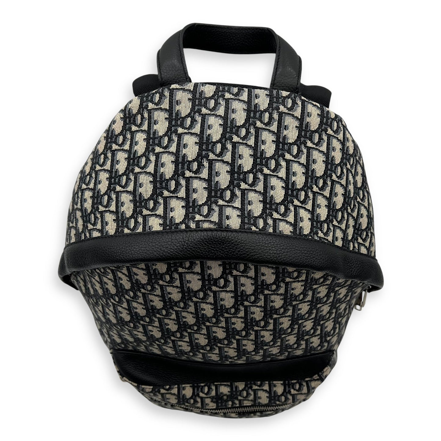 Oblique Backpack Blue in Canvas, Silver hardware