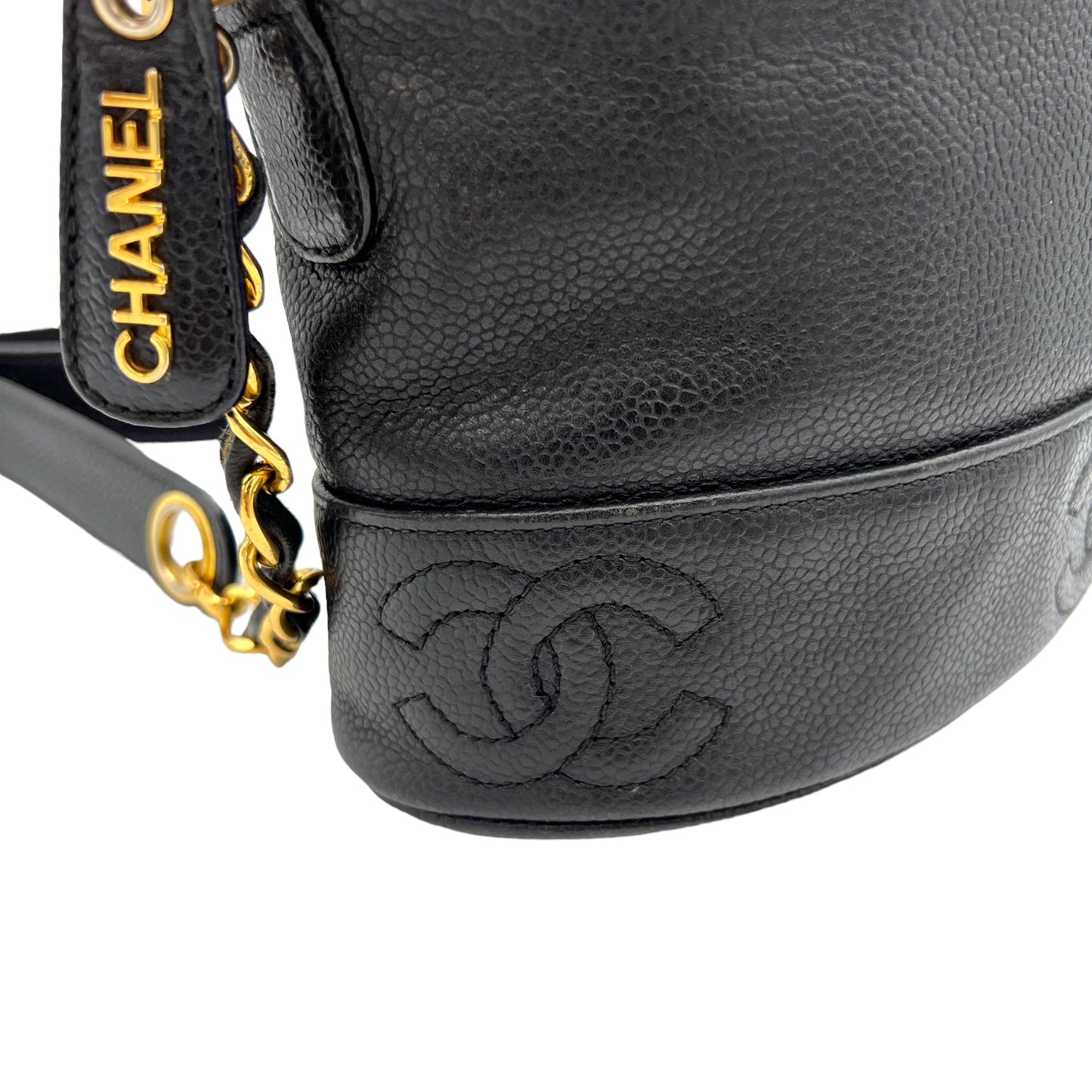 CC Crossbody Bag  Black in Caviar Leather , Gold Hardware