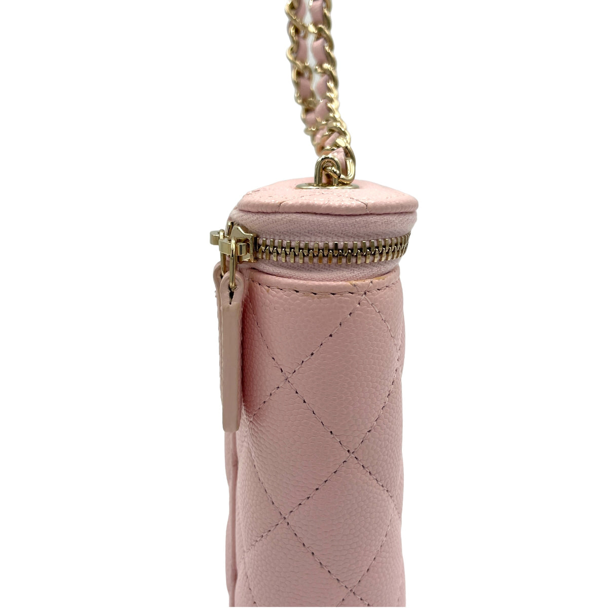 Classic Pink Vanity Bag in Caviar Leather, Gold hardware