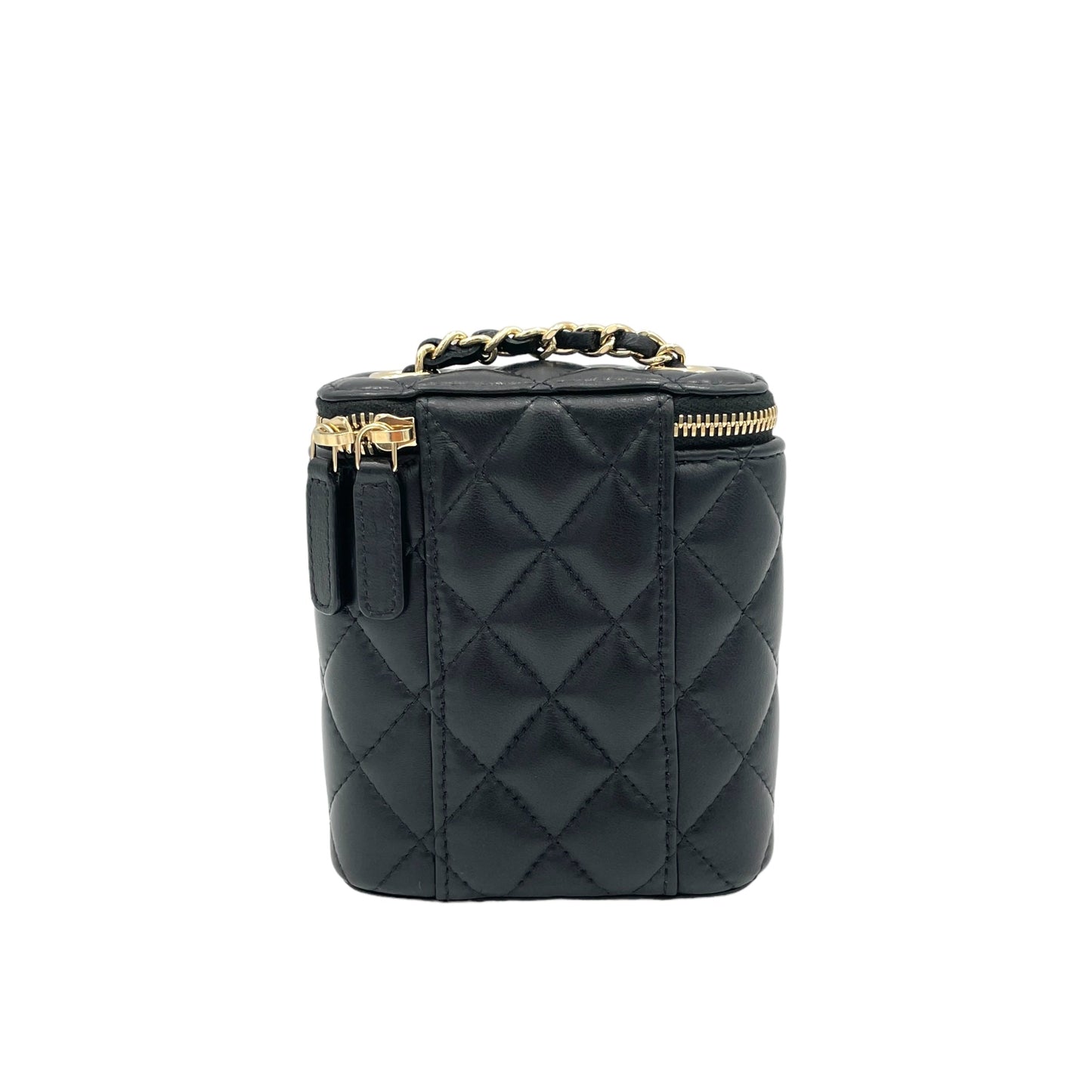 Vanity Crossbody Bag Mini Black in Lambskin , Gold Hardware