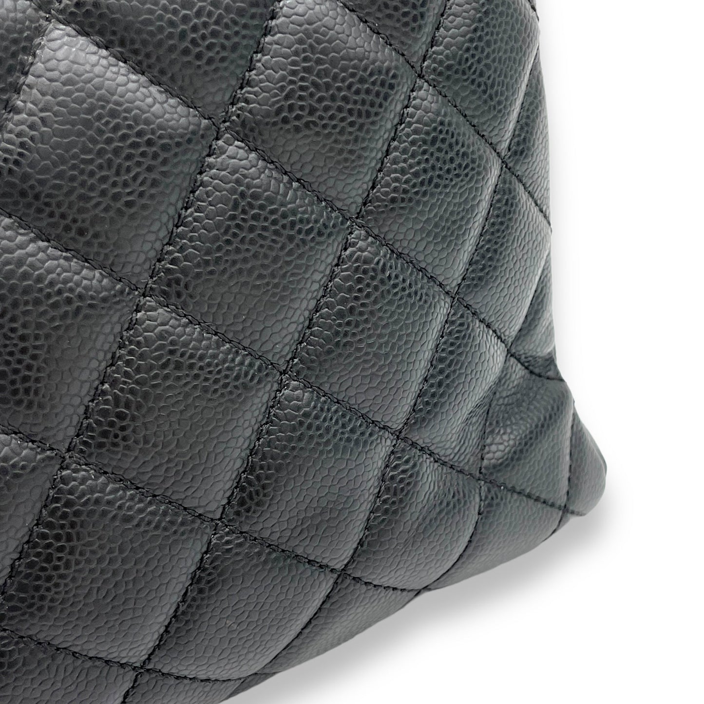 GST Grand Shopping Tote XL Black Shoulder Bag in Caviar Leather, Gold hardware