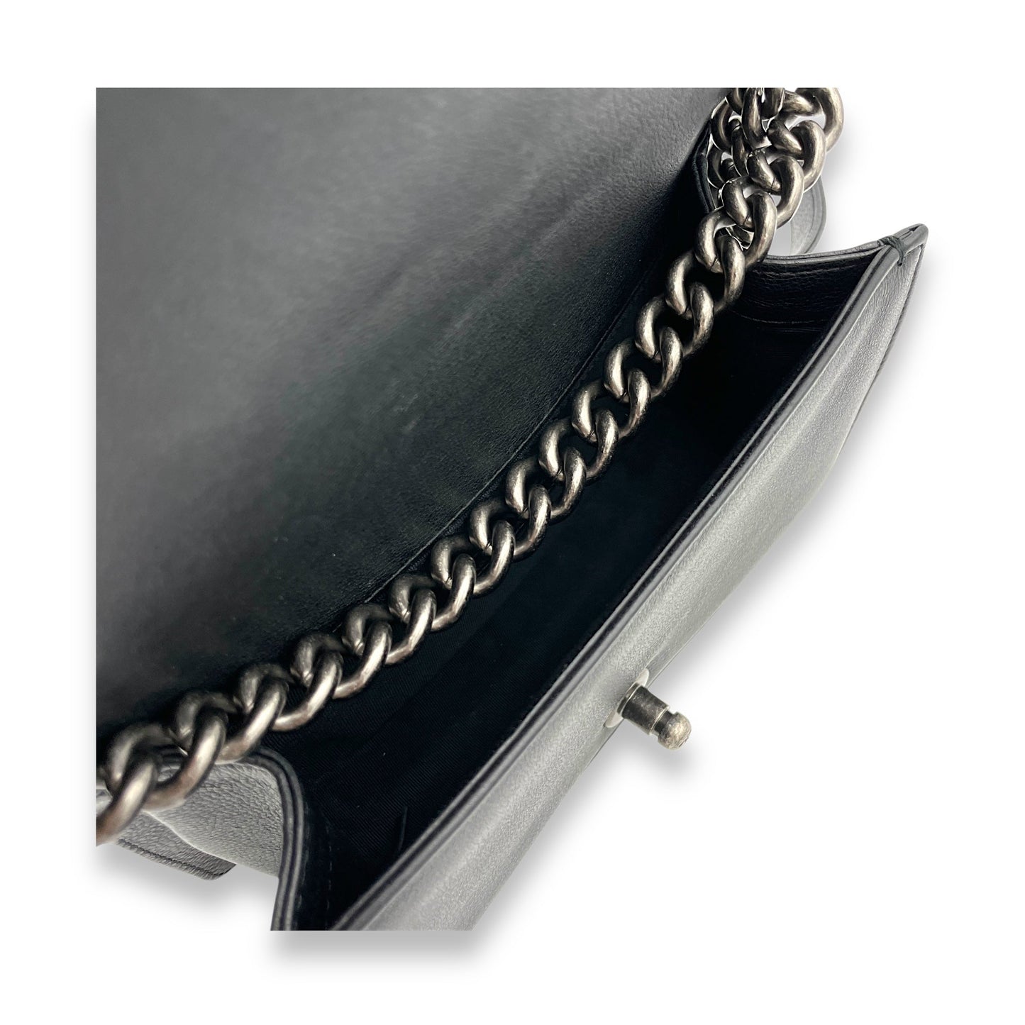 Boy Crossbody Bag Small Black in Calfskin, Ruthenium hardware