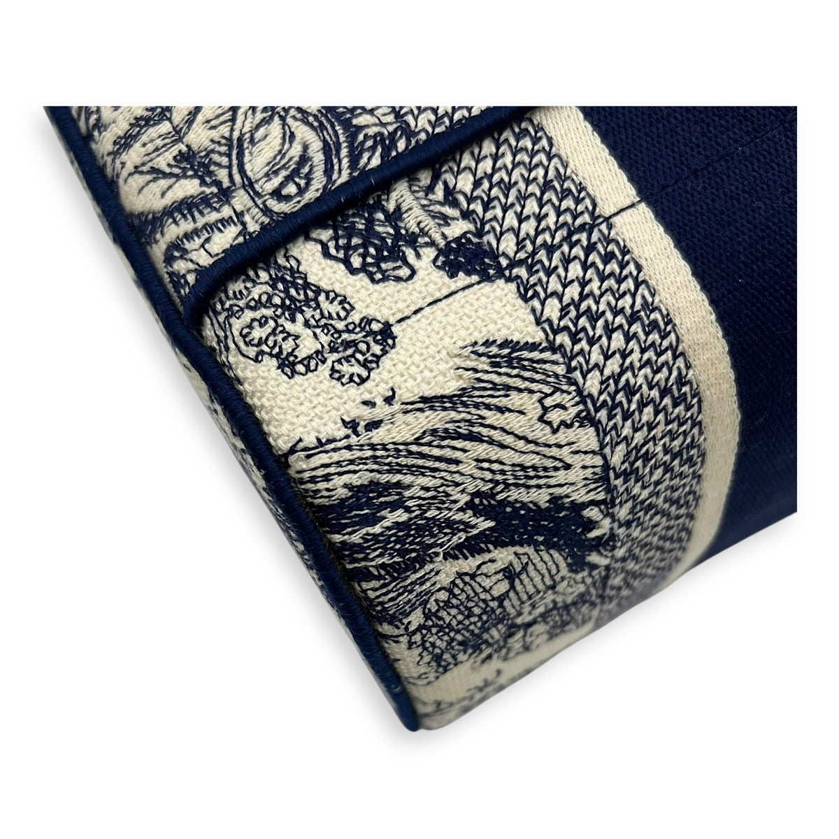 Vanity Top Handle Bag Blue in Jacquard, Gold hardware