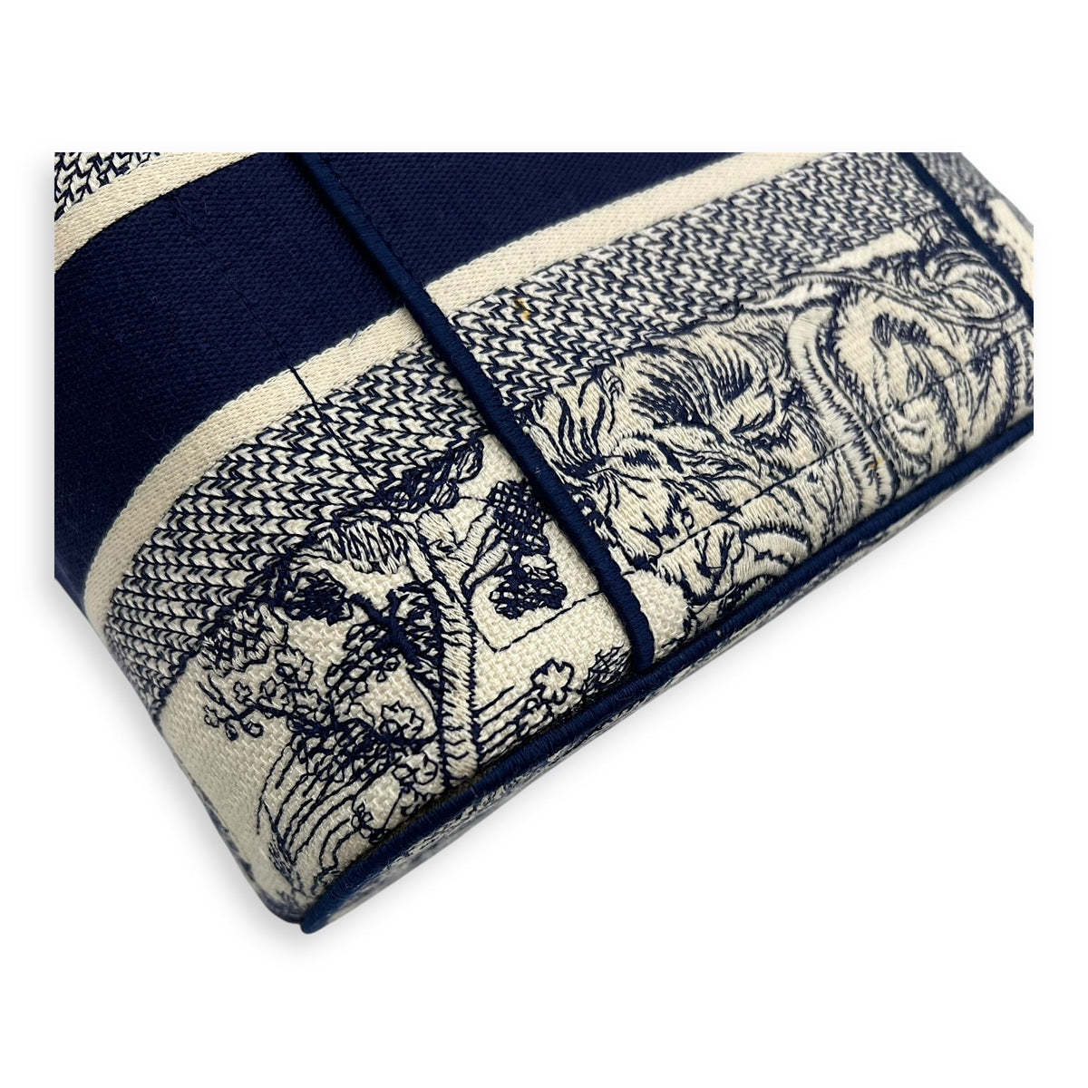 Vanity Top Handle Bag Blue in Jacquard, Gold hardware