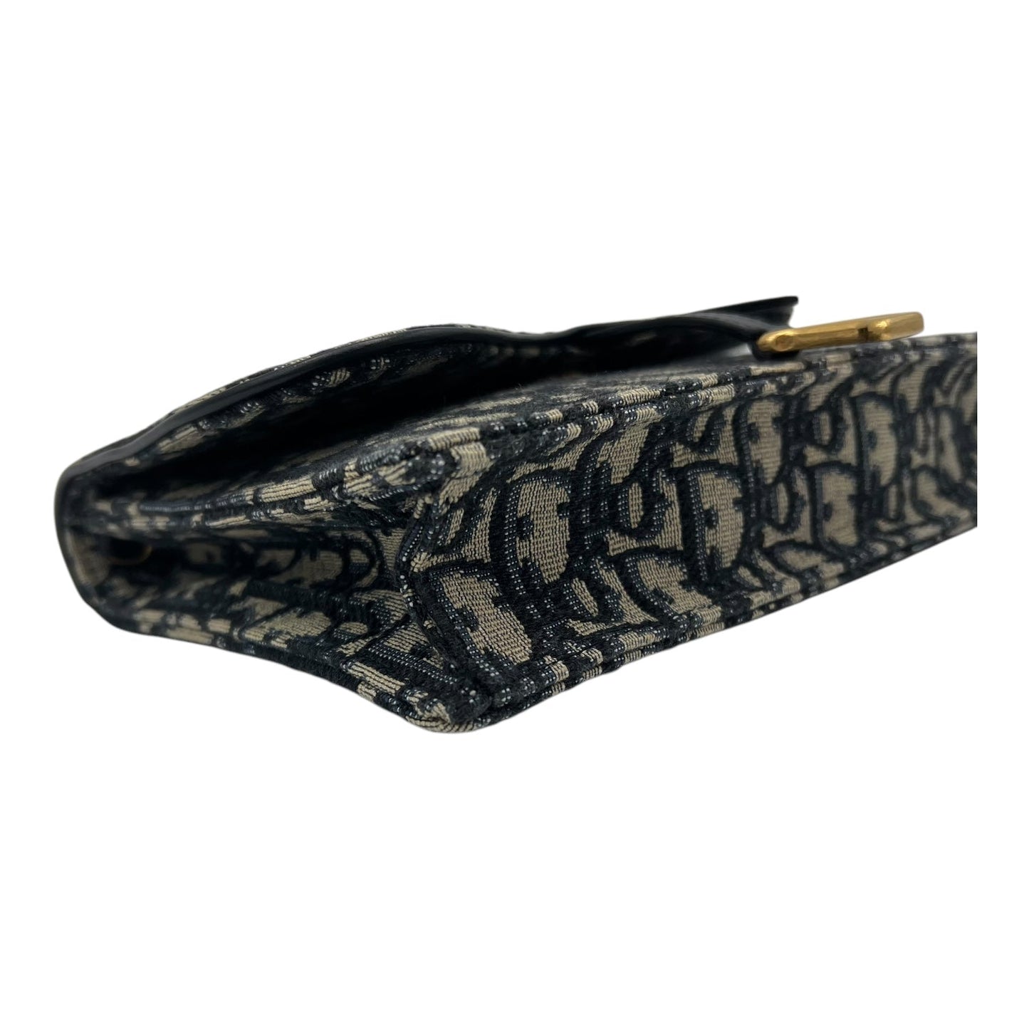 Saddle Wallet On Chain Blue in Jacquard, Gold hardware
