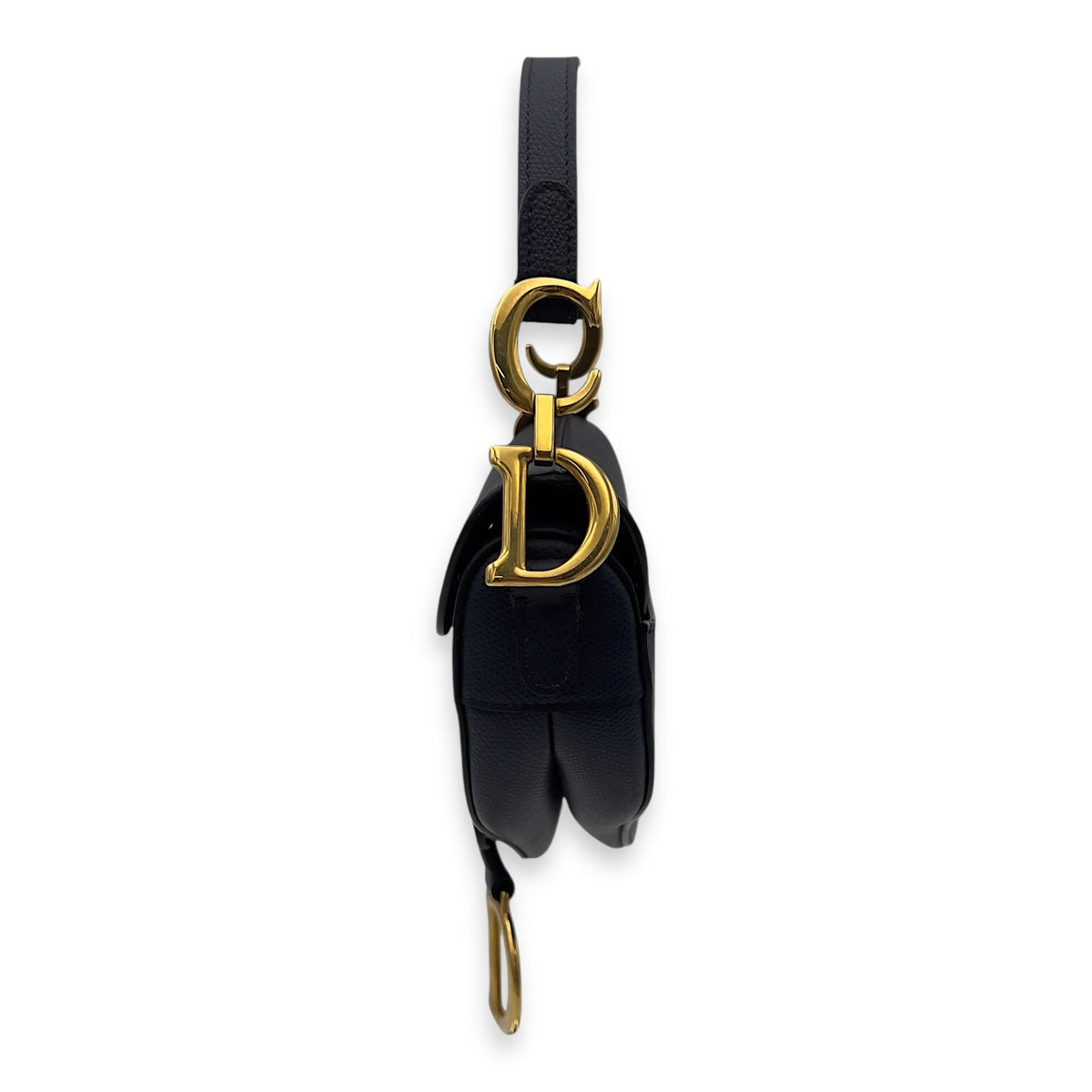Saddle Top Handle Bag Blue in Calfskin, Gold hardware