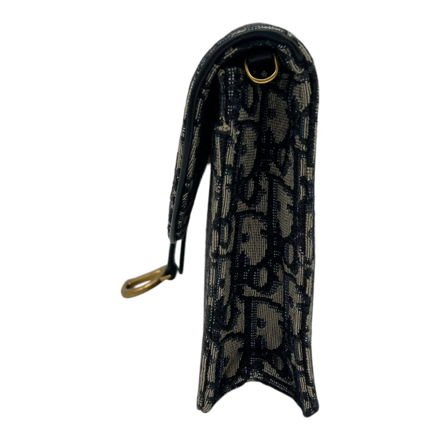 Saddle Wallet On Chain Blue in Jacquard, Gold hardware