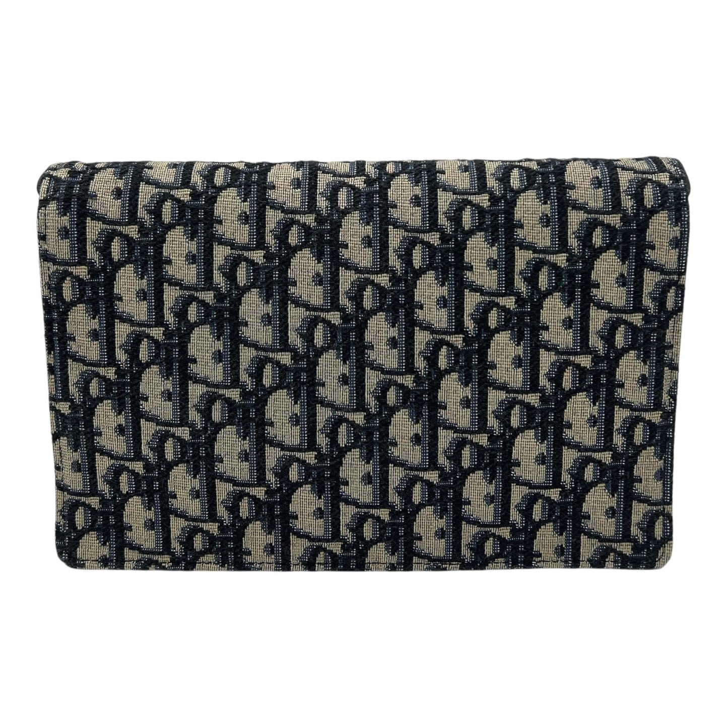 Saddle Wallet On Chain Blue in Jacquard, Gold hardware