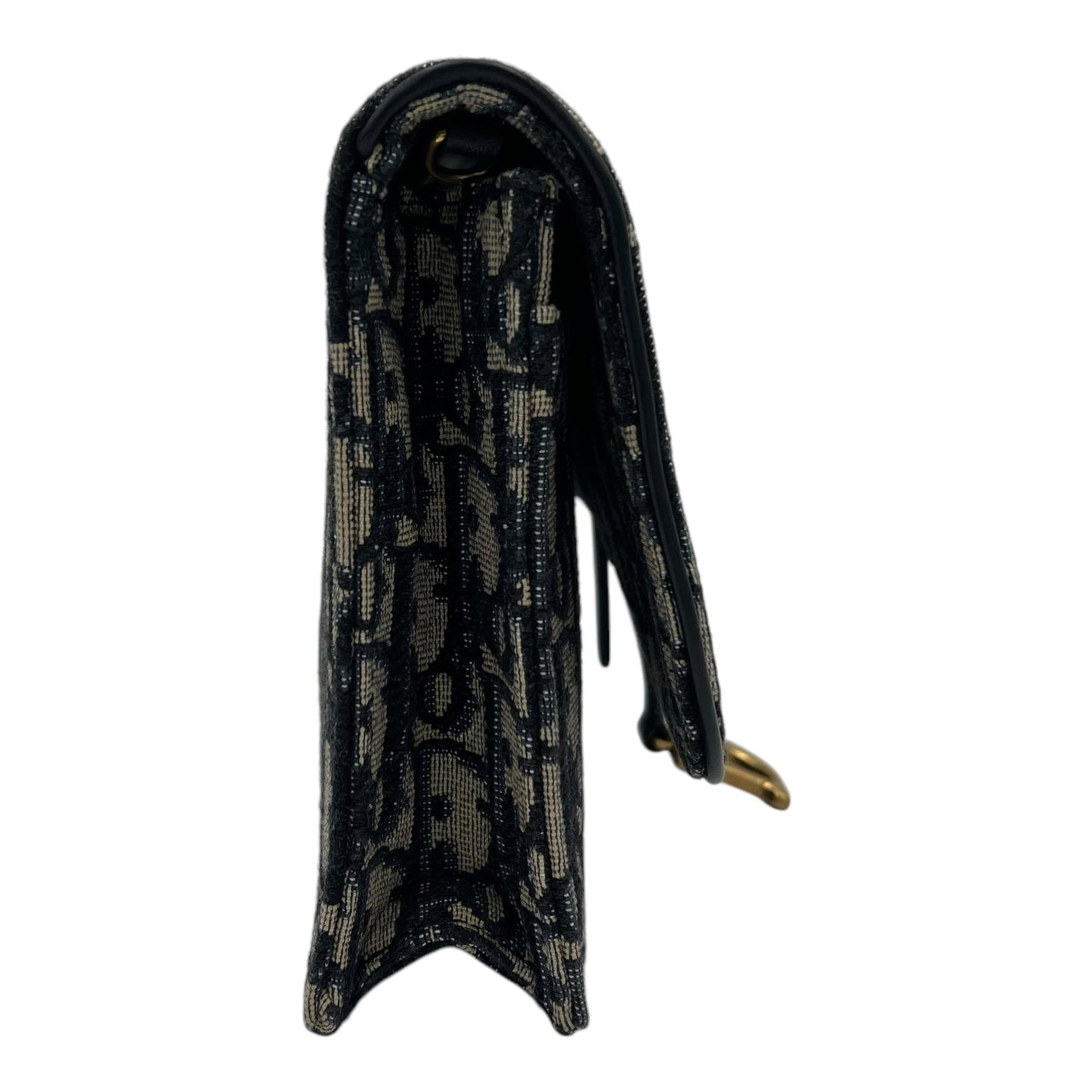 Saddle Wallet On Chain Blue in Jacquard, Gold hardware