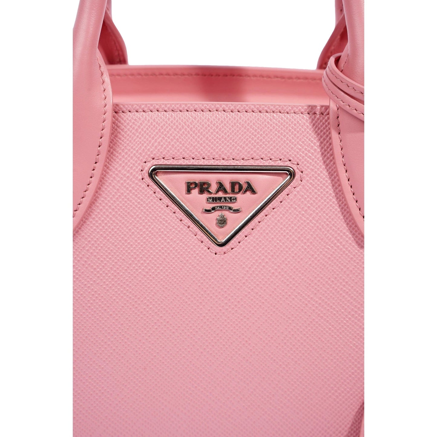 Prada Kristen Saffiano Top Handle Mini Tote Crossbody Bag Petalo Pink