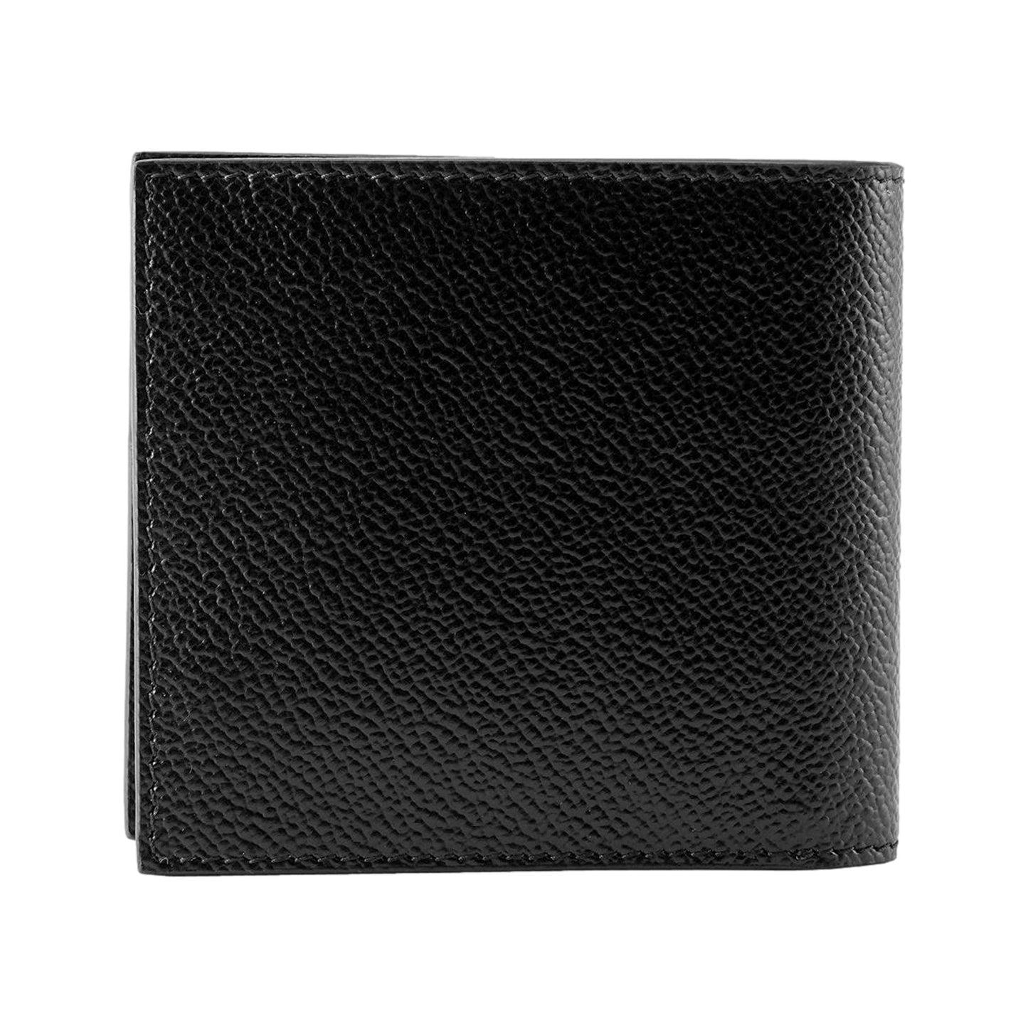 Prada Vitello Micro Grain Black Leather Triangle Logo Bifold Wallet