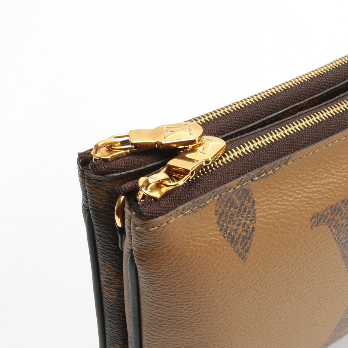 LOUIS VUITTON Small Reversible Double Zip Pochette Crossbody