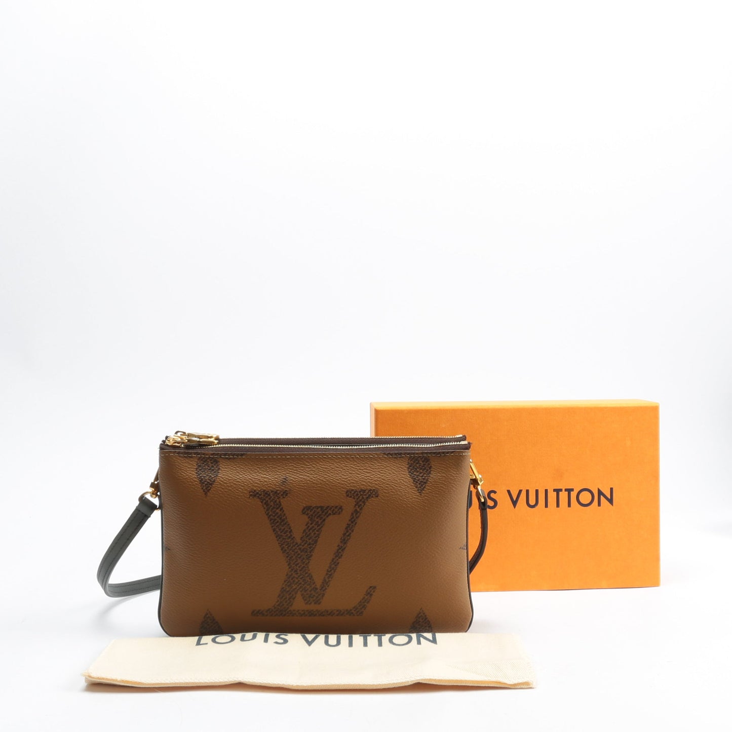 LOUIS VUITTON Small Reversible Double Zip Pochette Crossbody