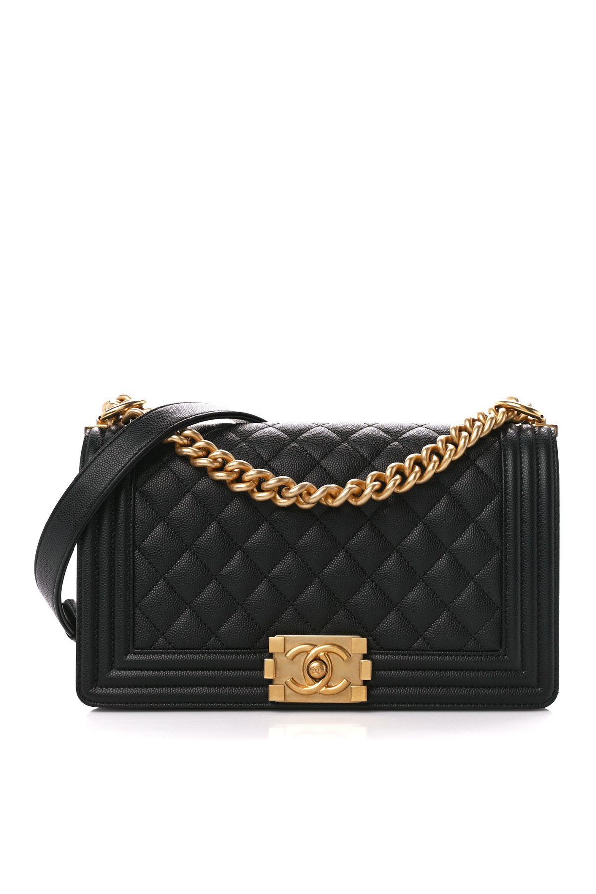 CHANEL Medium Caviar Boy Bag Black