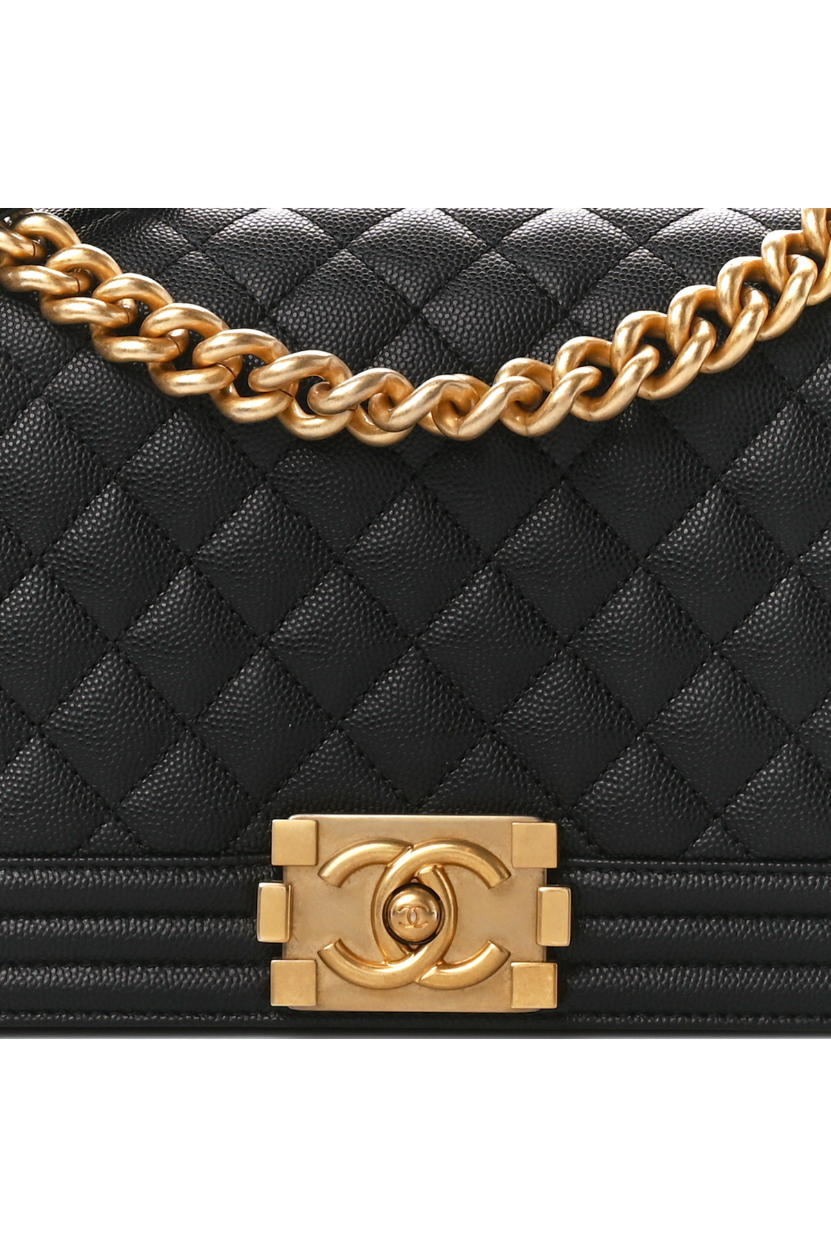 CHANEL Medium Caviar Boy Bag Black