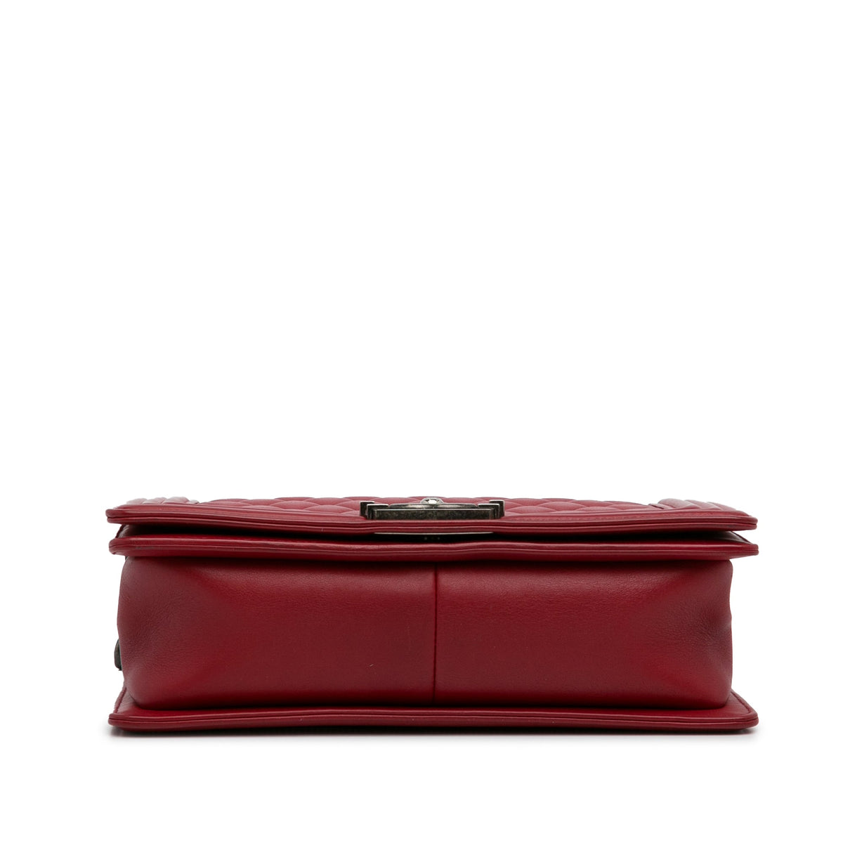 CHANEL Medium Lambskin Boy Flap Bag Red