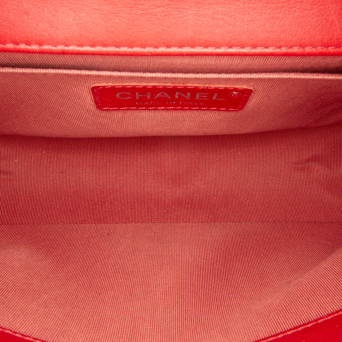 CHANEL Medium Lambskin Boy Flap Bag Red