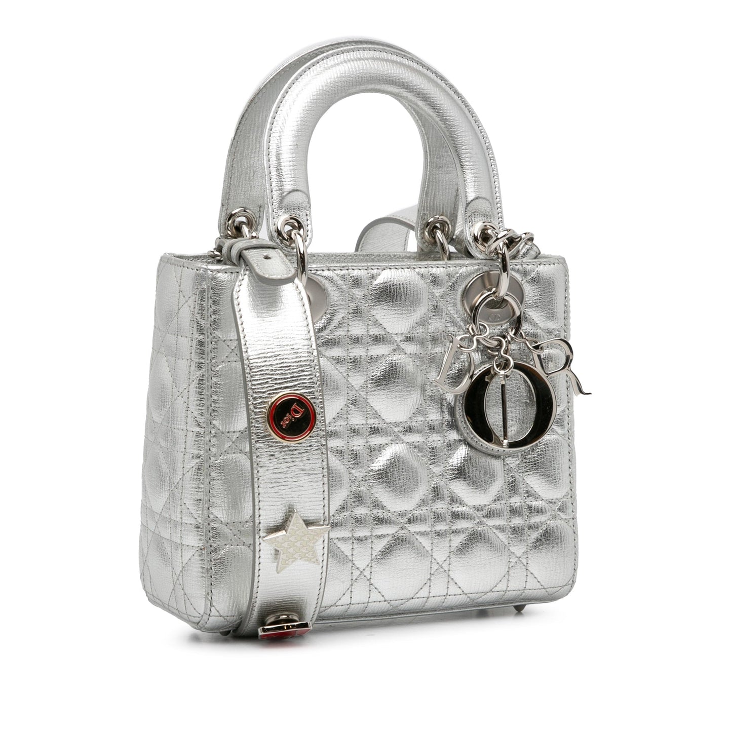 Dior Small Calfskin Cannage My ABCDior Lady Dior Silver