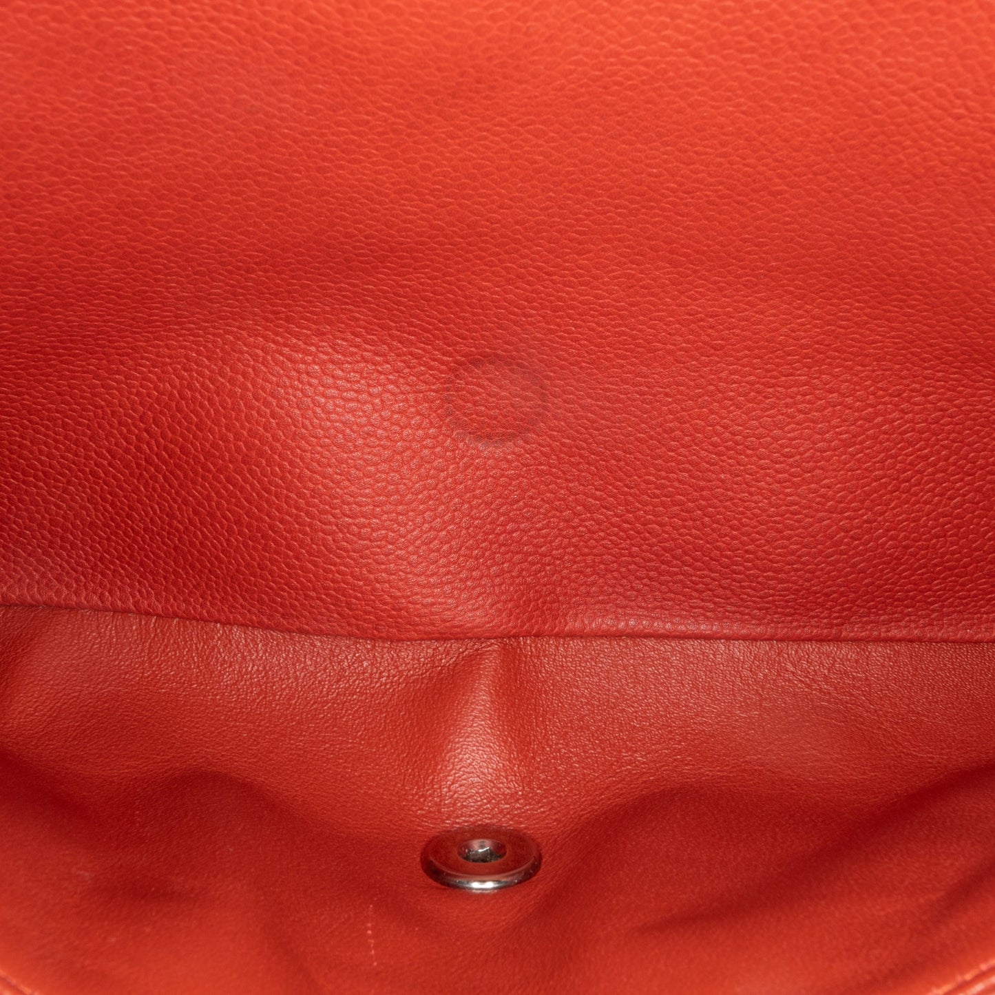 Orange Chanel Jumbo Classic Caviar Double Flap Shoulder Bag