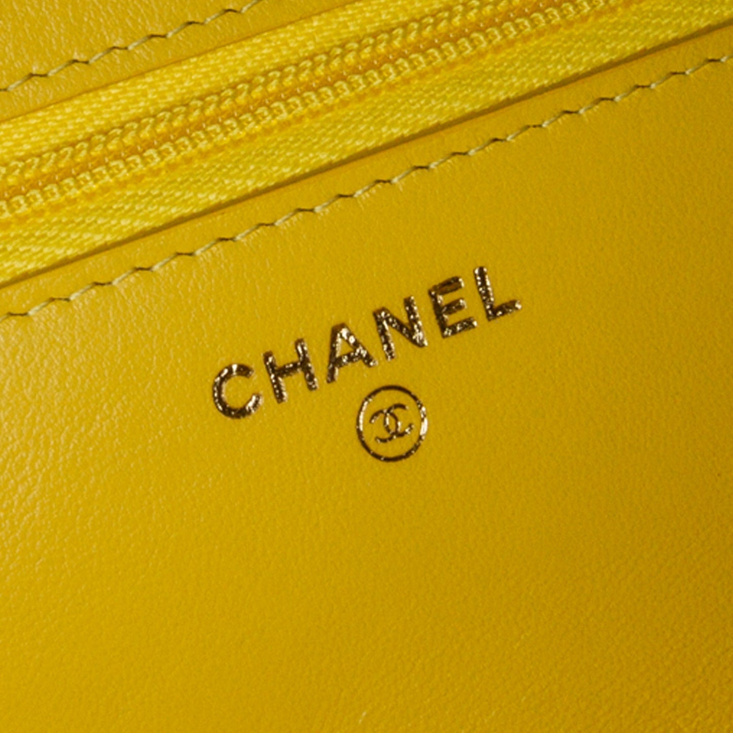Yellow Chanel Quilted Lambskin Candy Chain Wallet on Chain Crossbody Bag