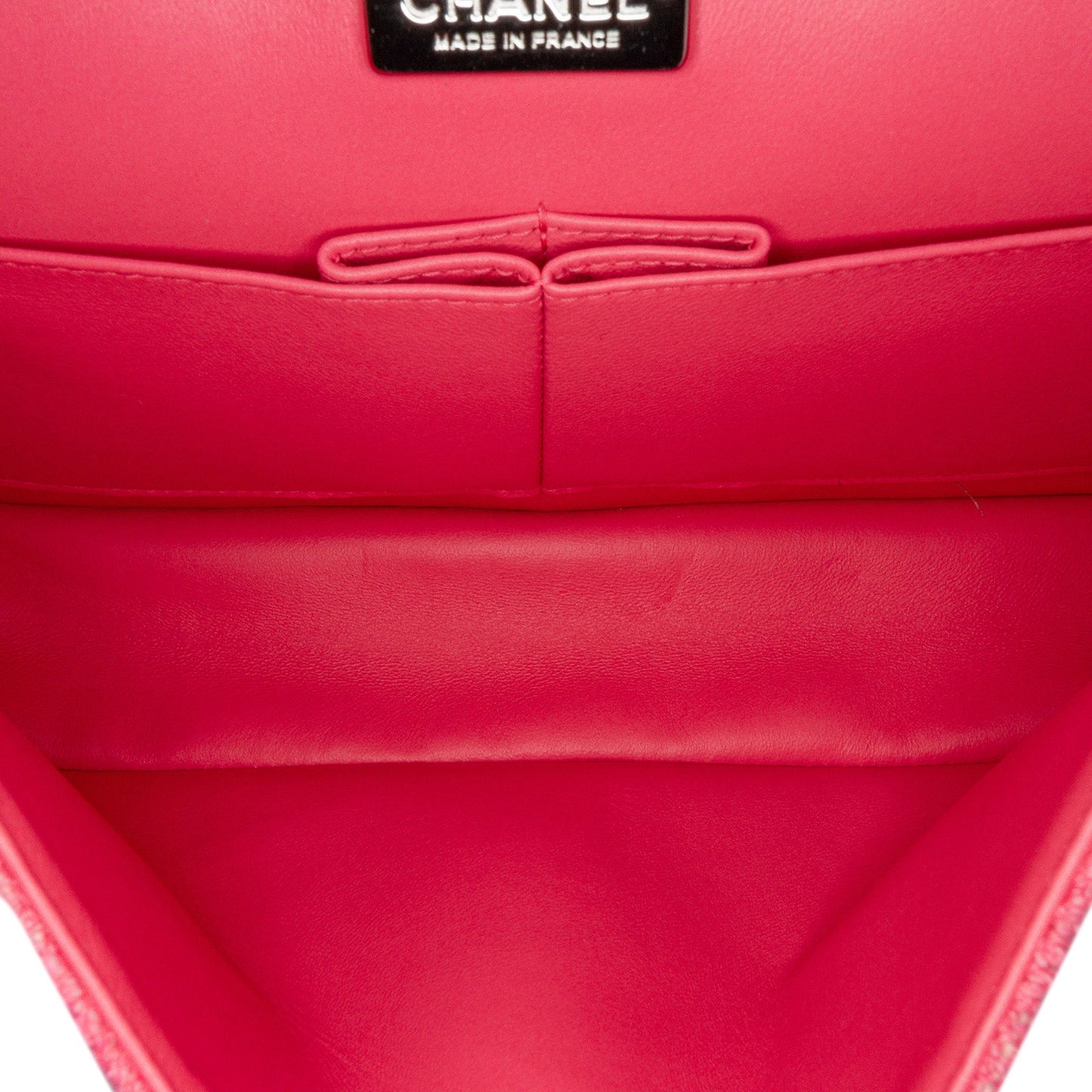 Pink Chanel Medium Classic Tweed Flower Double Flap Shoulder Bag