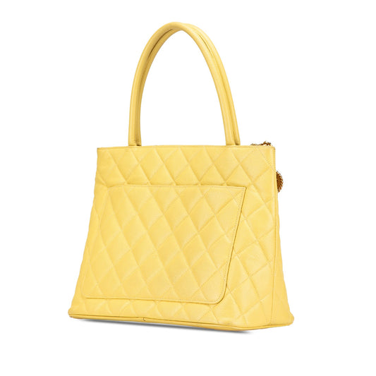 Yellow Chanel Caviar Medallion Tote