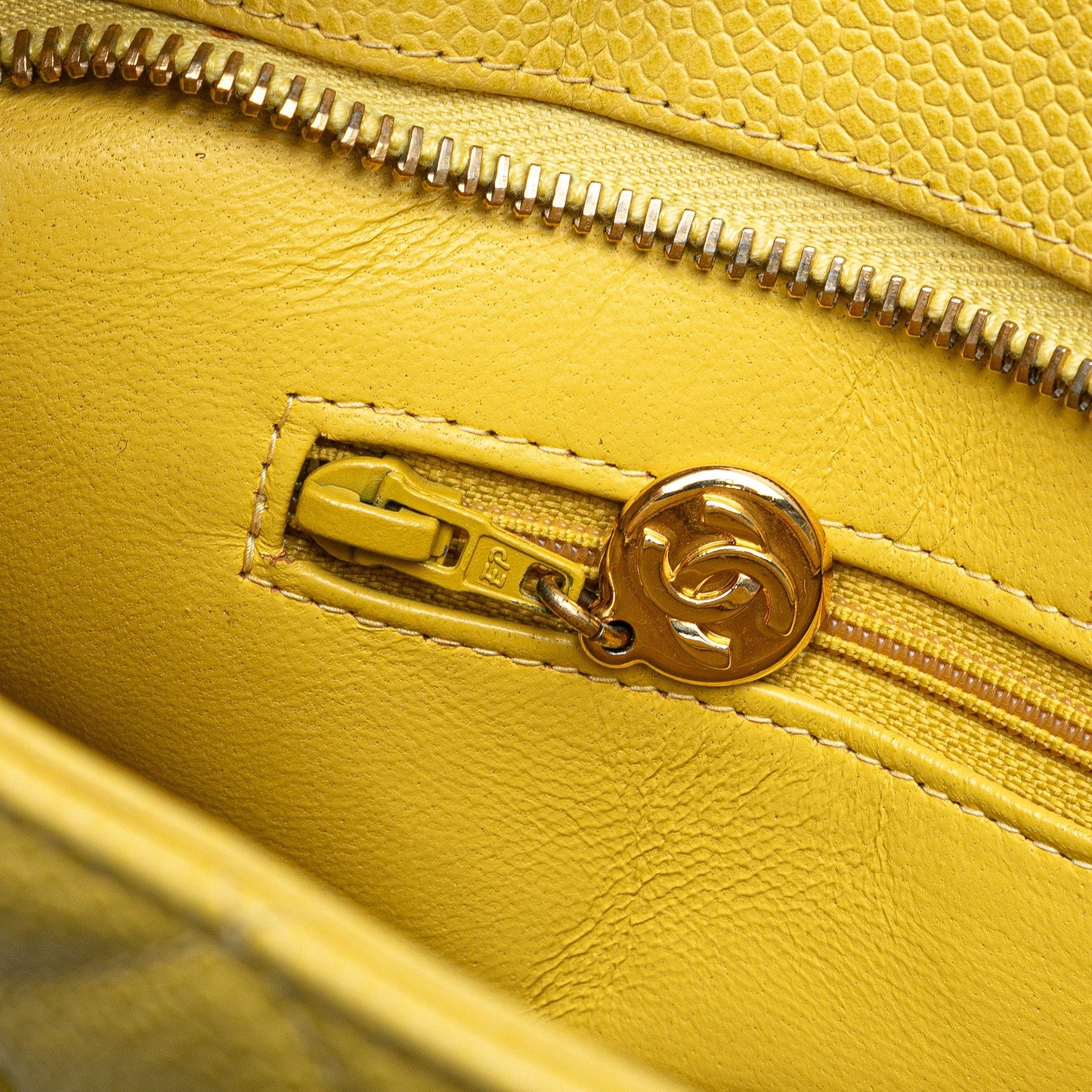 Yellow Chanel Caviar Medallion Tote