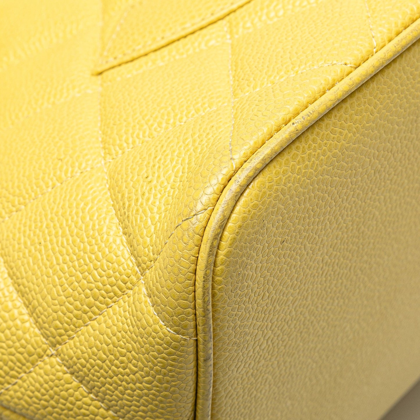 Yellow Chanel Caviar Medallion Tote