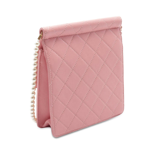 Pink Chanel Small Lambskin Chic Pearls Flap Crossbody Bag